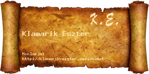 Klamarik Eszter névjegykártya